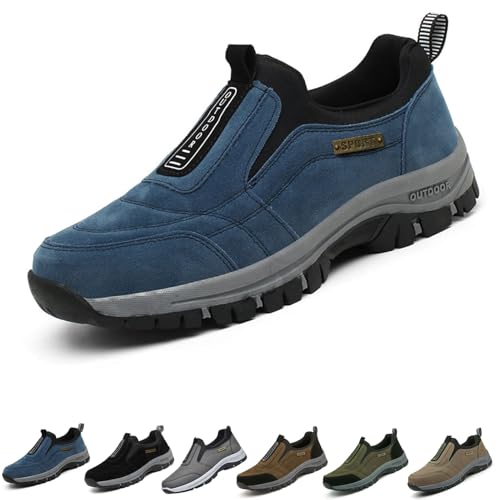 Hatme Schuhe, Hatme Orthopädische Wanderschuhe, Orthopädische Schuhe Herren, Breathable Casual Non Slip Shoes with Socke (Dunkelblau, Erwachsene, Herren, 46, Numerisch, EU Schuhgrößensystem, M) von YCYATS