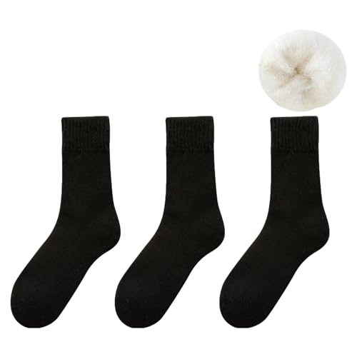 YCYATS Alpenwolken Socken, Kuschelige Unisex Winter Thermosocken aus Samt (DE/NL/SE/PL, Alphanumerisch, Einheitsgröße, Regular, Regular, SCHWARZ*3) von YCYATS