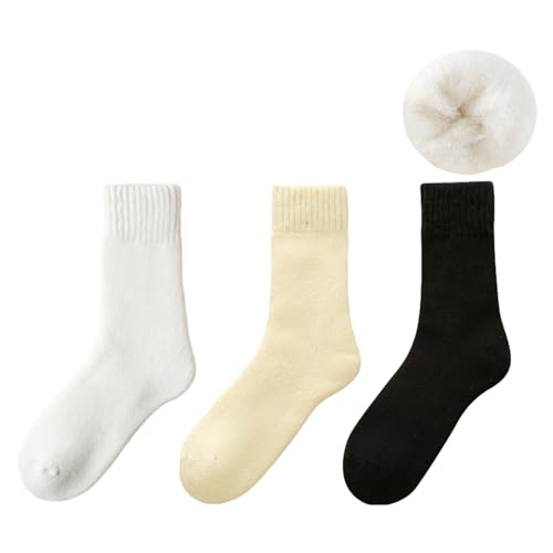 YCYATS Alpenwolken Socken, Kuschelige Unisex Winter Thermosocken aus Samt (DE/NL/SE/PL, Alphanumerisch, Einheitsgröße, Regular, Regular, WEISS+GELB+SCHWARZ) von YCYATS