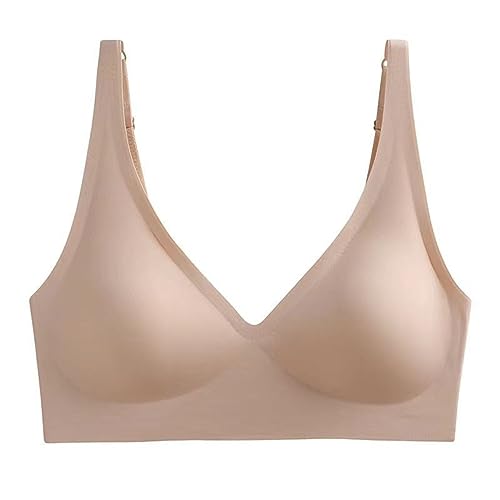 YCYATS Beweich BH, Ballanda BH, Nahtloser Premium Komfort BH mit Tiefem V-Ausschnitt und Jelly-Strip-Unterstützung, Herausnehmbare Einsätze (DE/NL/SE/PL, Alphanumerisch, L, Regular, Regular, Beige) von YCYATS