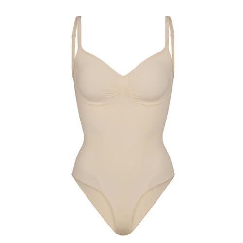 YCYATS Creamy Shapewear, Creamy Bodysuit Sculpting Shapewear mit Slip, Nahtlose, Atmungsaktive Formende Unterwäsche (Standard, Beige, S) von YCYATS