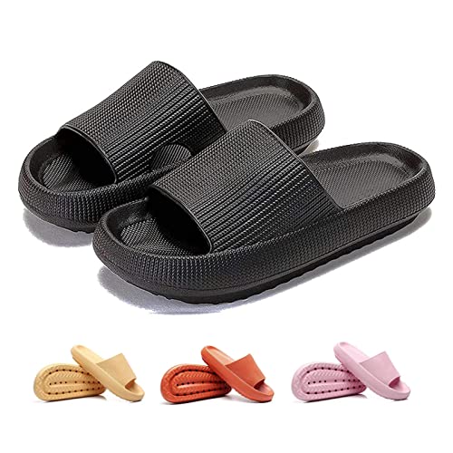 YCYATS Orthoslipper Original Cozyslides Für Maximalen Komfort EVA Wolkenschuhe Hausschuhe Damen Herren Slippers (Black, Erwachsene, Damen, 40, Numerisch (von/bis), EU Schuhgrößensystem, 41, M) von YCYATS