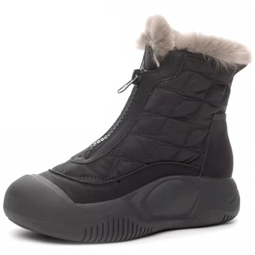 YCYATS Swisszauber Schneestiefel Wasserdicht Damen Warm Gefütterte Schneestiefel Winter Outdoors Rutschfeste Stiefel Boots (Schwarz, Erwachsene, Damen, 40, Numerisch, EU Schuhgrößensystem, M) von YCYATS