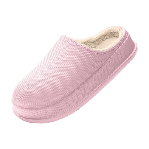 YCYATS Wolken Damen Winter Hausschuhe, Fleece Gefüttert Warme Wasserdicht Plateau Weiche Puschen Indoor Outdoor (Rosa, Erwachsene, Damen, 40, Numerisch (von/bis), EU Schuhgrößensystem, 41, M) von YCYATS