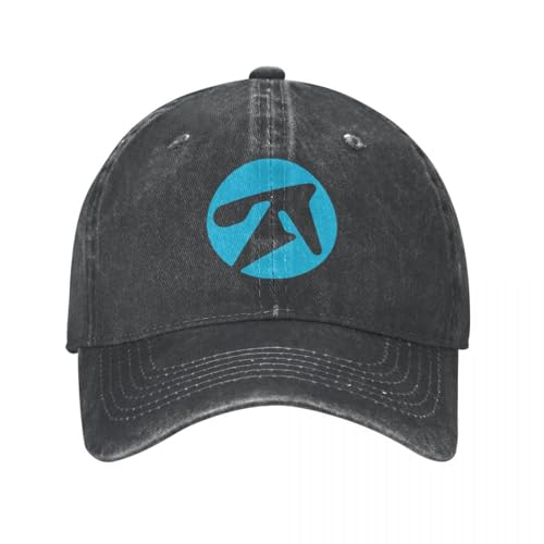 Baseballmütze Aphex-Twin Alternative Style Logo in Blau Baseballmütze Retro Distressed Washed Kopfbedeckung Unisex Laufen Golf Verstellbare Hüte Geschenk von YCYLYLYC