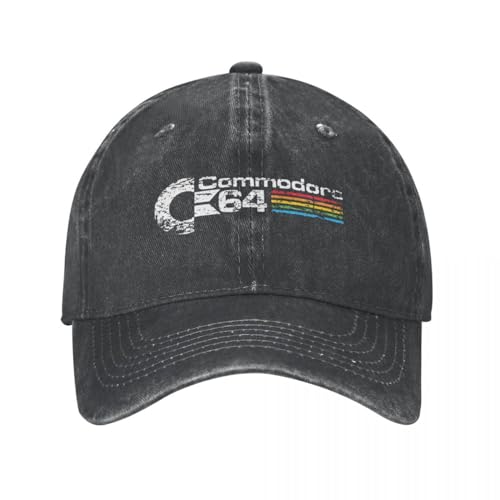 Basecap aus neutraler Reiner Baumwolle für Sonnenschutz im Sommer Hip Hop Denim Retro 64 Basecap Homme Frühling Herbst Snapback Hat C64 Amiga Computer Geek Nerd Cap Hüte Geschenk von YCYLYLYC
