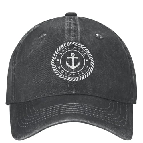 Neutral Segel Mehr Sorge Weniger Gewaschen Baseballmütze Navigation Street Style Hip Hop Hüte Frühling Paar Frauen Wandern Angeln Baseball Caps Mode von YCYLYLYC