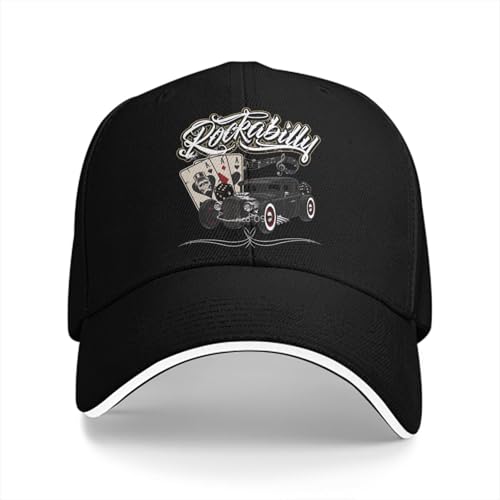YCYLYLYC Rockabillystyle Rock'n Roll Classic Baseball Cap Männer Hüte Frauen Visierschutz Snapback Poker Caps von YCYLYLYC