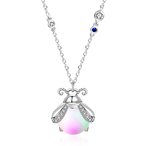 Damen-Halskette Schmuck Mondstein Glühwürmchen Schlüsselbein Kette Insektenschmuck Geschenk für Mädchen von YCYUYK