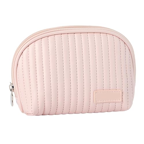 Kleine Kosmetiktasche, PU-Leder, Make-up-Tasche, tragbare Reise-Make-up-Tasche, vielseitige Reißverschlusstasche, Mini-Make-up-Tasche für Damen und Mädchen, rose von YCYUYK