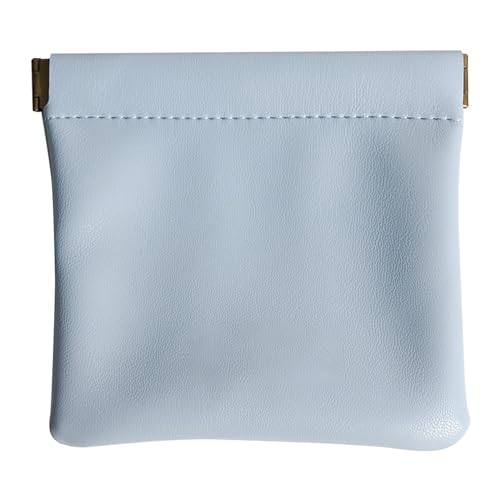 Kleine Make-up-Tasche für Geldbörse, kleine Kosmetiktasche, tragbare Reise-Make-up-Tasche, wasserdicht, PU-Leder, Make-up-Tasche mit Griff, blau, S:7.5*8.3cm von YCYUYK