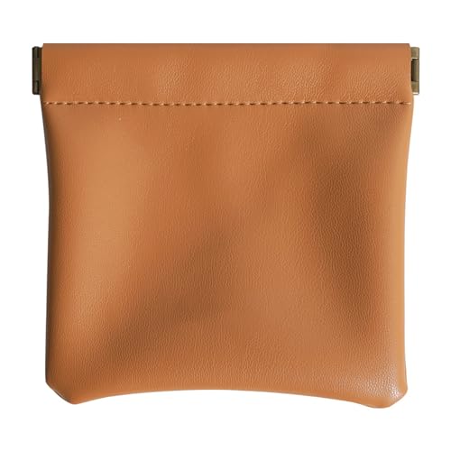 Kleine Make-up-Tasche für Geldbörse, kleine Kosmetiktasche, tragbare Reise-Make-up-Tasche, wasserdicht, PU-Leder, Make-up-Tasche mit Griff, braun, L:11.5*11.3cm von YCYUYK