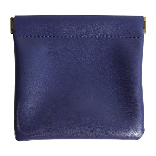 Kleine Make-up-Tasche für Geldbörse, kleine Kosmetiktasche, tragbare Reise-Make-up-Tasche, wasserdicht, PU-Leder, Make-up-Tasche mit Griff, dunkelblau, L:11.5*11.3cm von YCYUYK