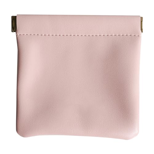 Kleine Make-up-Tasche für Geldbörse, kleine Kosmetiktasche, tragbare Reise-Make-up-Tasche, wasserdicht, PU-Leder, Make-up-Tasche mit Griff, rose, L:11.5*11.3cm von YCYUYK