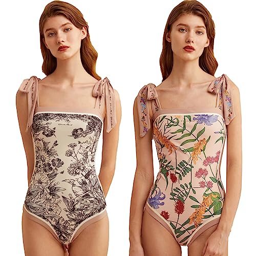 YCYUYK Damen Retro 80er/90er Jahre inspirierte High Cut Low Back Polsterung Einteiler Bademode Badeanzüge, rose, M YCYUYK Damen Retro 80er/90er Jahre inspirierte High Cut Low Back Polsterung Einteiler Bademode Badeanzüge, rose, M von YCYUYK