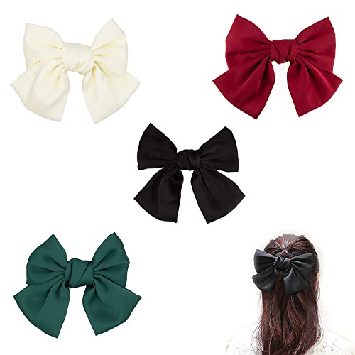 YDDZ 4 Stück Mode Groß Schleife Bowknot Haar Klammern, Haarspangen mit Schleife, Haarschleifen Clips, Haarspangen, Große Clip, Schleifen Elegante Haarschmuck Für Mädchen Kinder von YDDZ