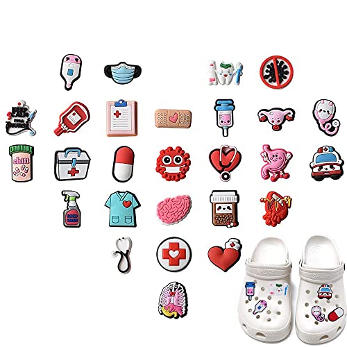 YDDZ 30 Stück Schuh Charms Medizin, PVC Karikatur Charms für Clogs Dekoration, für Kinder Mädchen Jungen von YDDZ