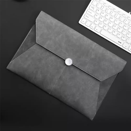 Umschlagmappe Tasche, Dokumentenhalter aus PU-Leder, Dateiordner, Organizer, Aufbewahrungstasche, Mehrfarbig, 235 x 352 mm(Grey) von YDHSIKK