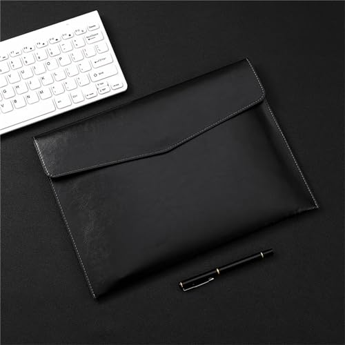 Umschlagmappe Tasche, Dokumentenhalter aus PU-Leder, Mehrfarbig, 33 x 24,3 cm(Black) von YDHSIKK