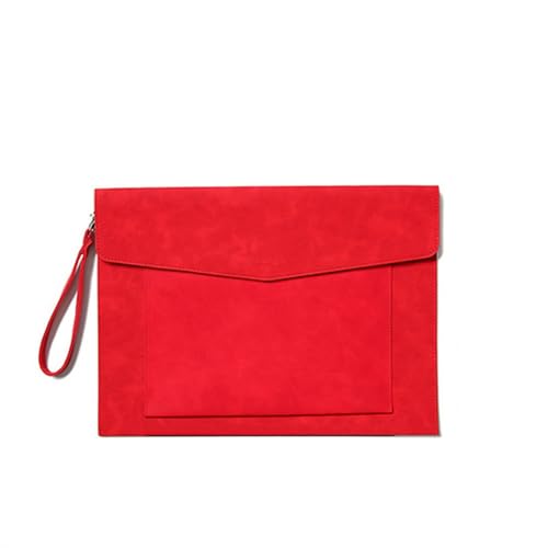 Umschlagmappe Tasche, Dokumententasche aus PU-Leder, 330 x 240 mm, Mehrfarbig, 2er-Pack(Red) von YDHSIKK