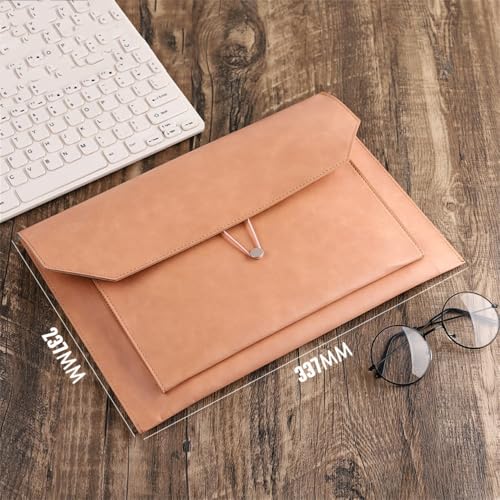 Umschlagmappe Tasche, Dokumententasche aus PU-Leder, 337 x 237 mm, Mehrfarbig, 2er-Pack(Beige) von YDHSIKK