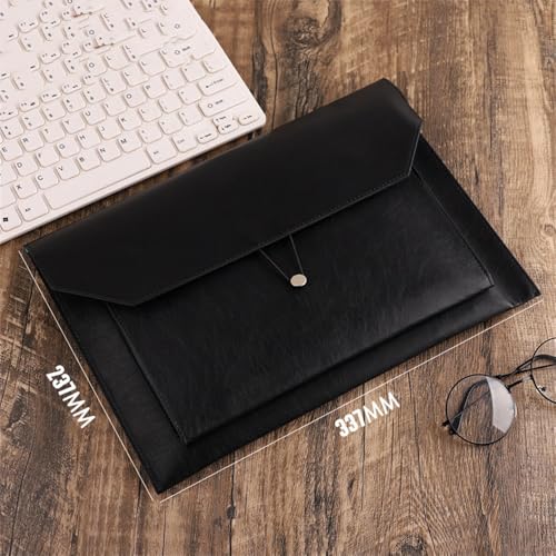 Umschlagmappe Tasche, Dokumententasche aus PU-Leder, 337 x 237 mm, Mehrfarbig, 2er-Pack(Black) von YDHSIKK