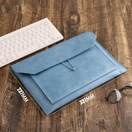 Umschlagmappe Tasche, Dokumententasche aus PU-Leder, 337 x 237 mm, Mehrfarbig, 2er-Pack(Blue) von YDHSIKK