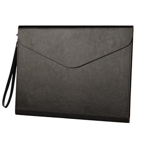 Umschlagmappe Tasche, Dokumententasche aus PU-Leder, A4, 330 x 252 mm, Schwarz/Braun, mehrere Stile, 2er-Pack(Black,Style 2) von YDHSIKK