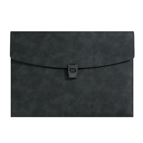 Umschlagmappe Tasche, Leder-Umschlaghülle, Dokumentenhalter, Aufbewahrungstasche aus PU-Leder A4, Schwarz, 380 x 267 mm, 2er-Pack von YDHSIKK