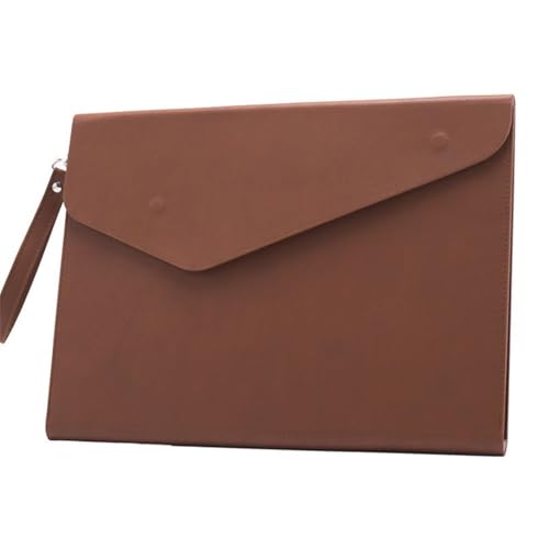 Umschlagmappe Tasche, PU-Leder-Dokumentenordner-Umschlagtasche 32x25cm Multicolor 2er-Pack(Brown) von YDHSIKK