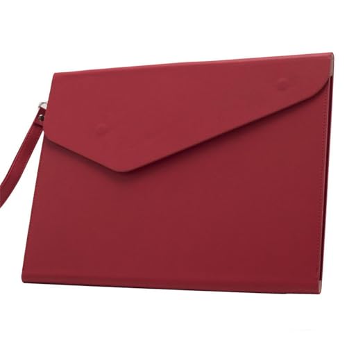 Umschlagmappe Tasche, PU-Leder-Dokumentenordner-Umschlagtasche 32x25cm Multicolor 2er-Pack(Red) von YDHSIKK