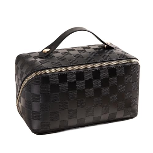 YDHSIKK Large Space Portable Travel Cosmetics Bag Organizer with Pillow Shape for Makeup Storage(Black) von YDHSIKK