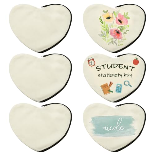 YDHfdc 6 Stück Stoffbeutel zum Bemalen DIY Blanko Stoffbeutel Kinder Stofftasche Klein Stofftaschen zum Bemalen für Make Up Taschen, Aufbewahrung Schreibwaren(25 x 20cm) von YDHfdc