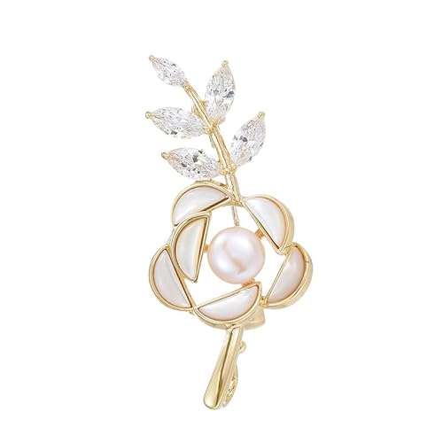 Blatt-Brosche für Frauen, vergoldet, Blattperlen-Brosche, Anstecknadel, Strass, Tier-Brosche, Schmuck für Mutter, Frau, Kupfer, Kein Edelstein Blatt-Brosche für Frauen, vergoldet, Blattperlen-Brosche, Anstecknadel, Strass, Tier-Brosche, Schmuck für Mutter, Frau, Kupfer, Kein Edelstein von YDOIIU