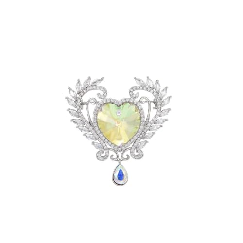 Brosche in Herzform, Kristall, vergoldet, Schmuck, Geschenke für Frauen, Hochzeit, Party Brosche in Herzform, Kristall, vergoldet, Schmuck, Geschenke für Frauen, Hochzeit, Party von YDOIIU