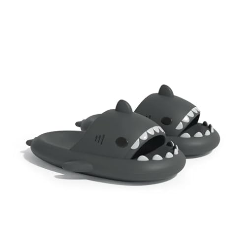 YDRABFLE Hai-Hausschuhe Hai Hausschuhe Frauen Männer Hai Strand Sandalen Badezimmer Anti-Rutsch Hausschuhe Paar Haus Wohnungen Hausschuhe-Schwarz 3,5Cm-36-37(22.5-23Cm) von YDRABFLE