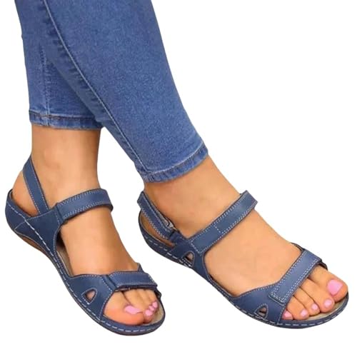 YDRABFLE Sandalen Für Damen Damen Sandalen Weibliche Outdoor Strand Frauen Schuhe Casual Gladiator Plattform Schuhe Damen Schuhe-Blau-38 von YDRABFLE