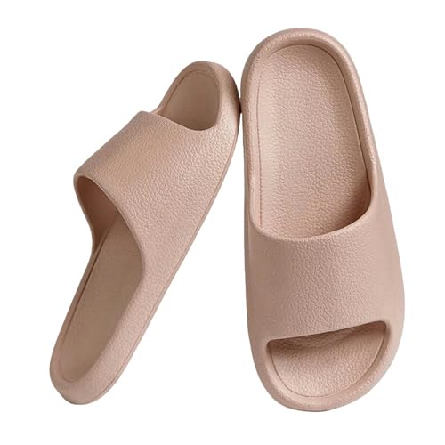 YDRABFLE Sommerhausschuhe Hausschuhe Für Männer Frauen Weiche Unterseite Hausschuhe Innenhaus Dias Flache Sandalen Strand Schuhe Mann Flip Flops-A Pink-42-43 von YDRABFLE