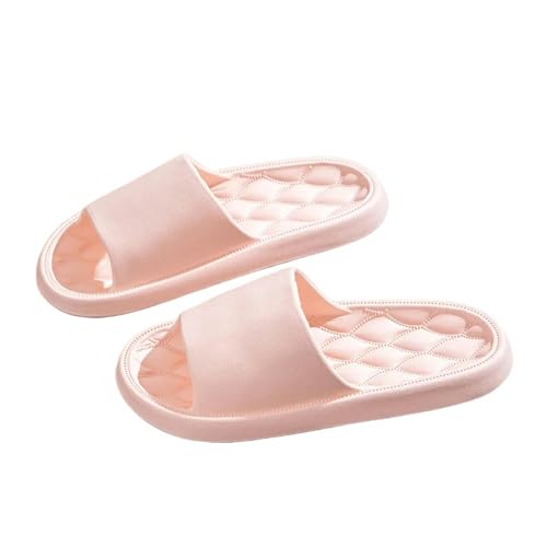 YDRABFLE Sommerhausschuhe Startseite Hausschuhe Sommer Frauen Männer Solide Dias Indoor Mute Anti-Rutsch Baden Flip Flops Sandalen Unisex Soft Sole Schuhe-Rosa-42-43 von YDRABFLE