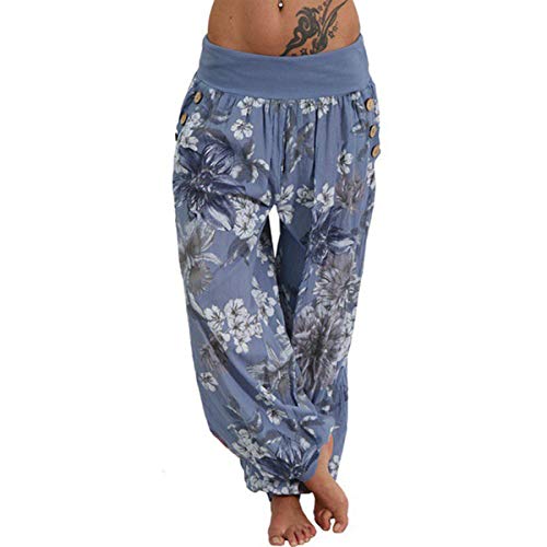 YDSH Damen Yoga-Hose Pumphose Haremshose Blumenmuster Lange Hose von YDSH