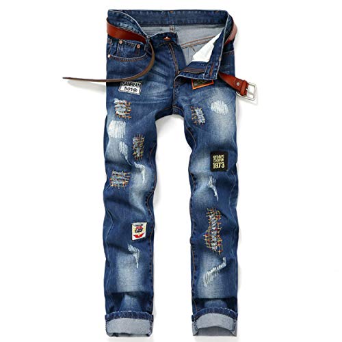 YDSH Jungen Fashion Distressed Jeans, Jungen Skinny Fit Destroyed Zerrissene Jeans, Junge Gerades Bein Gewaschen Funky Fit Lässige Jeans von YDSH