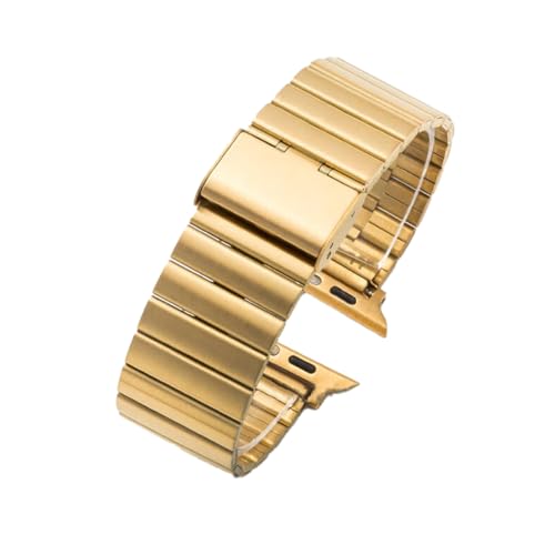 YDxingY Edelstahl Uhrenarmbänder Kompatibel mit Apple Watch 38mm/40mm/41mm/42mm(Serie 10), Armbänder Metall Ersatzarmband Zubehör, für iWatch SE Series 10 9 8 7 6 5 4 3 2 1 Ultra, Gold von YDxingY