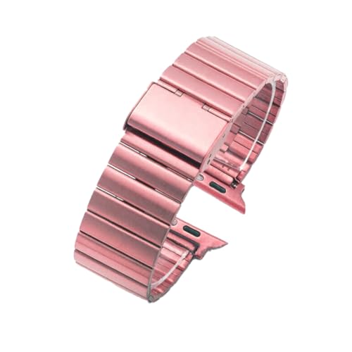 YDxingY Edelstahl Uhrenarmbänder Kompatibel mit Apple Watch 38mm/40mm/41mm/42mm(Serie 10), Armbänder Metall Ersatzarmband Zubehör, für iWatch SE Series 10 9 8 7 6 5 4 3 2 1 Ultra, Rosa von YDxingY