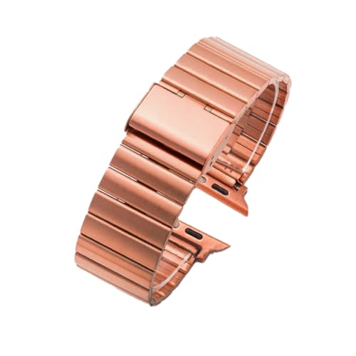 YDxingY Edelstahl Uhrenarmbänder Kompatibel mit Apple Watch 38mm/40mm/41mm/42mm(Serie 10), Armbänder Metall Ersatzarmband Zubehör, für iWatch SE Series 10 9 8 7 6 5 4 3 2 1 Ultra, Roségold von YDxingY