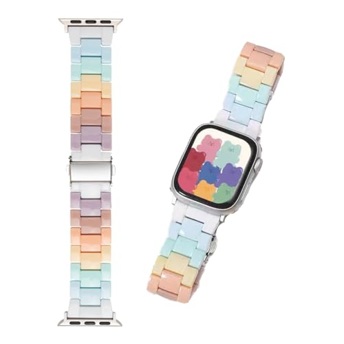 YDxingY Kompatible Watch 38mm/40mm/41mm Uhrenarmbänder,Leicht Mode Harz Wasserdicht Ersatzband für Männer und Frauen,Farbig YDxingY Kompatible Watch 38mm/40mm/41mm Uhrenarmbänder,Leicht Mode Harz Wasserdicht Ersatzband für Männer und Frauen,Farbig von YDxingY