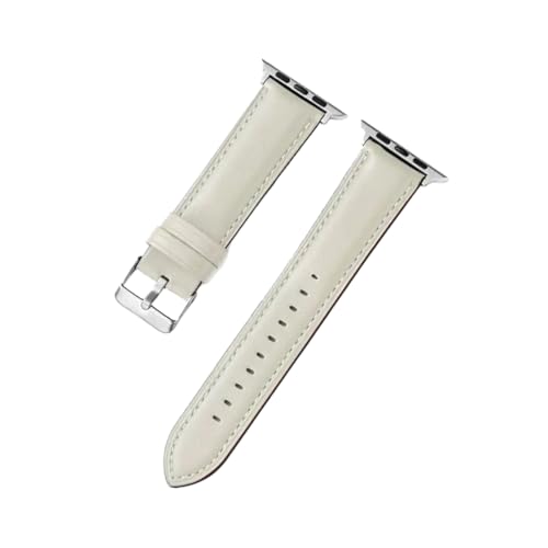 YDxingY Lederarmband Kompatibel mit Apple Watch 38mm/40mm/41mm/42mm(Serie 10) Uhrenarmbänder,Armband für Herren Damen,Ersatzarmband für iWatch SE Series 10 9 8 7 6 5 4 3 2 1 Ultra,Mandel von YDxingY