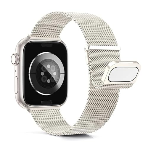 YDxingY Uhrenarmbänder Kompatibel mit Apple Watch 38mm/40mm/41mm/42mm(Serie 10) Mesh Armbänder, Edelstahl Magnetisch Armband,Ersatzarmband für iWatch SE Series 10 9 8 7 6 5 4 3 2 1 Ultra,Polarstern von YDxingY