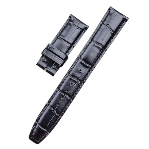 YEAHSO 20mm 22mm italienisches Rindsleder Uhrenarmband Faltschließe passend for IWC Armband Pilot Spitfire Mark18 Portofino TOP Gun Uhrenarmband (Color : Black, Size : 20_Black Buckle) von YEAHSO