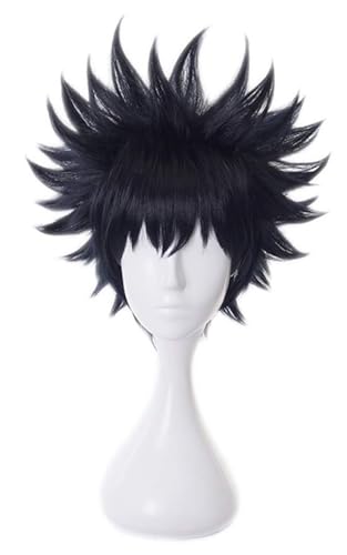 YEAJION Fushiguro Megumi Cosplay Perücke Schwarz Kurz Jujutsu Kaisen Cosplay Verkleidung Megumi Fushiguro Cosplay Wig Halloween Karneval Party Anime Cosplay Kostüm Zubehör Erwachsene von YEAJION