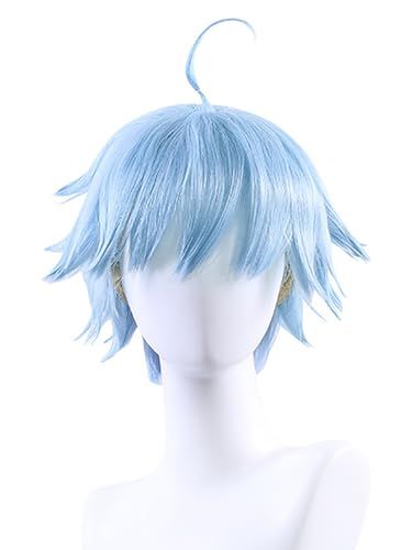 YEAJION Genshin Impact Cosplay Chongyun Perücke Blau Kurz Genshin Cosplay Verkleidung Chongyun Cosplay Wig Halloween Karneval Party Anime Cosplay Kostüm Zubehör Erwachsene von YEAJION